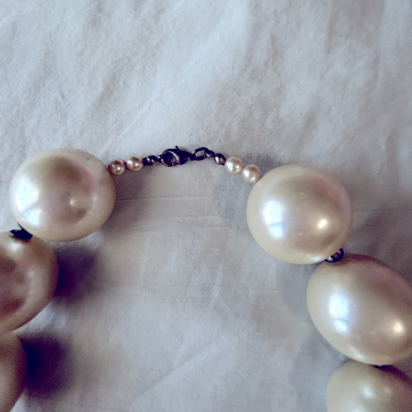 Large Pearl Ball Necklace w/ Tiny Diamond Pieces ✨Fun Festive Piece-Creative✨ - Picture 2 of 3